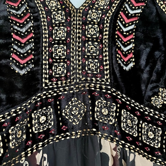 NWT Anthropologie Maxi Dress w embellished velvet - Picture 4 of 8